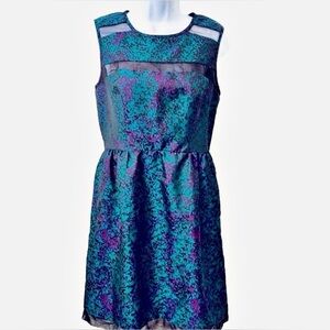 Ivy & Blu, Pretty and cocktail ready, Teal & purple silk dress